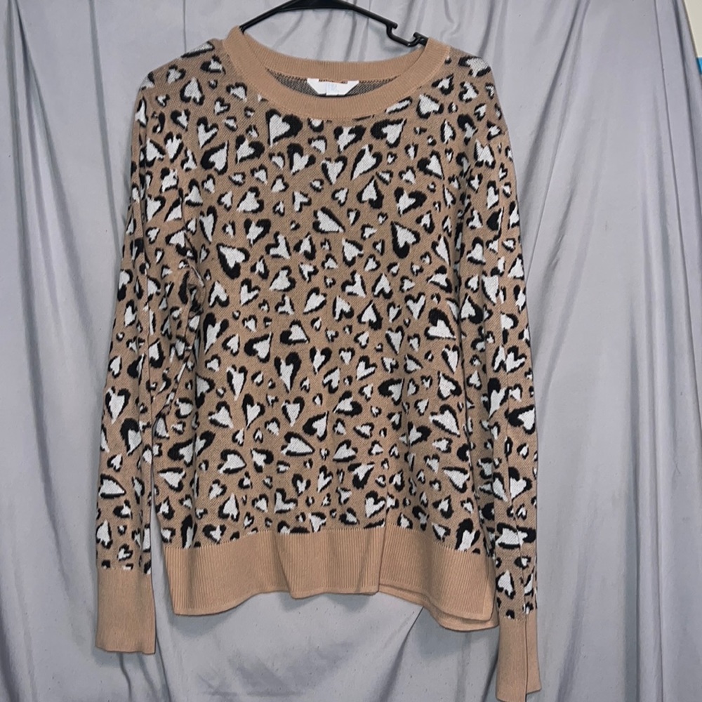 Time and Tru cheetah print sweater XL